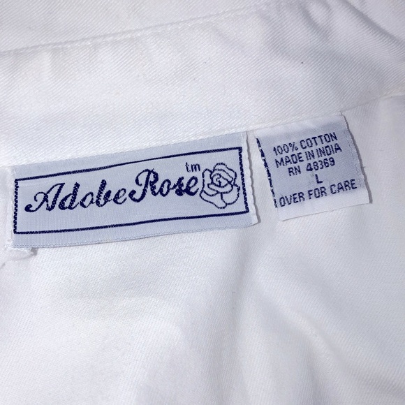 Adobe Rose size large white country western shirt - Picture 3 of 5